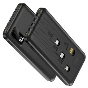 Powerway TX109 10.000mAh Kablolu Dijital Göstergeli Fenerli Powerbank Dahili Telefon Stand (MİCRO - TYPE C - LİGHTNİNG)