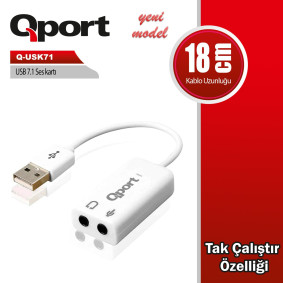 QPORT Q-USK71 USB TO 7.1 SES KARTI QPORT Q-USK71 USB TO 7.1 SES KARTI